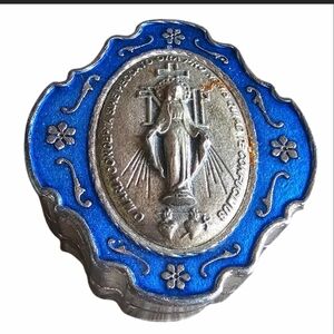 Blue and Silver Religious Trinket Box